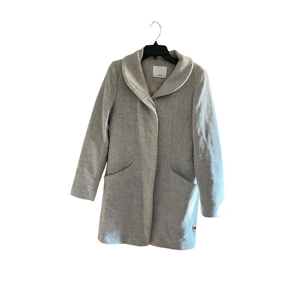 Aritzia Wilfred Cashmere wool blend Cocoon Coat Jacket Womens Med Grey Luxuary